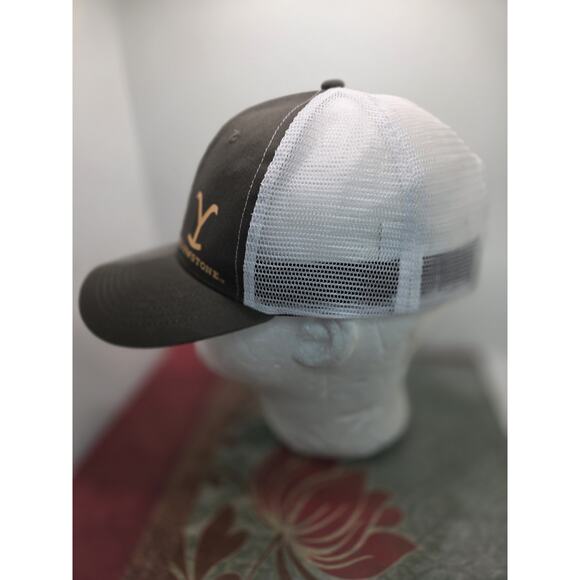 Yellowstone Dutton Ranch Trucker Hat Gray Yellow Snapback - Picture 3 of 7
